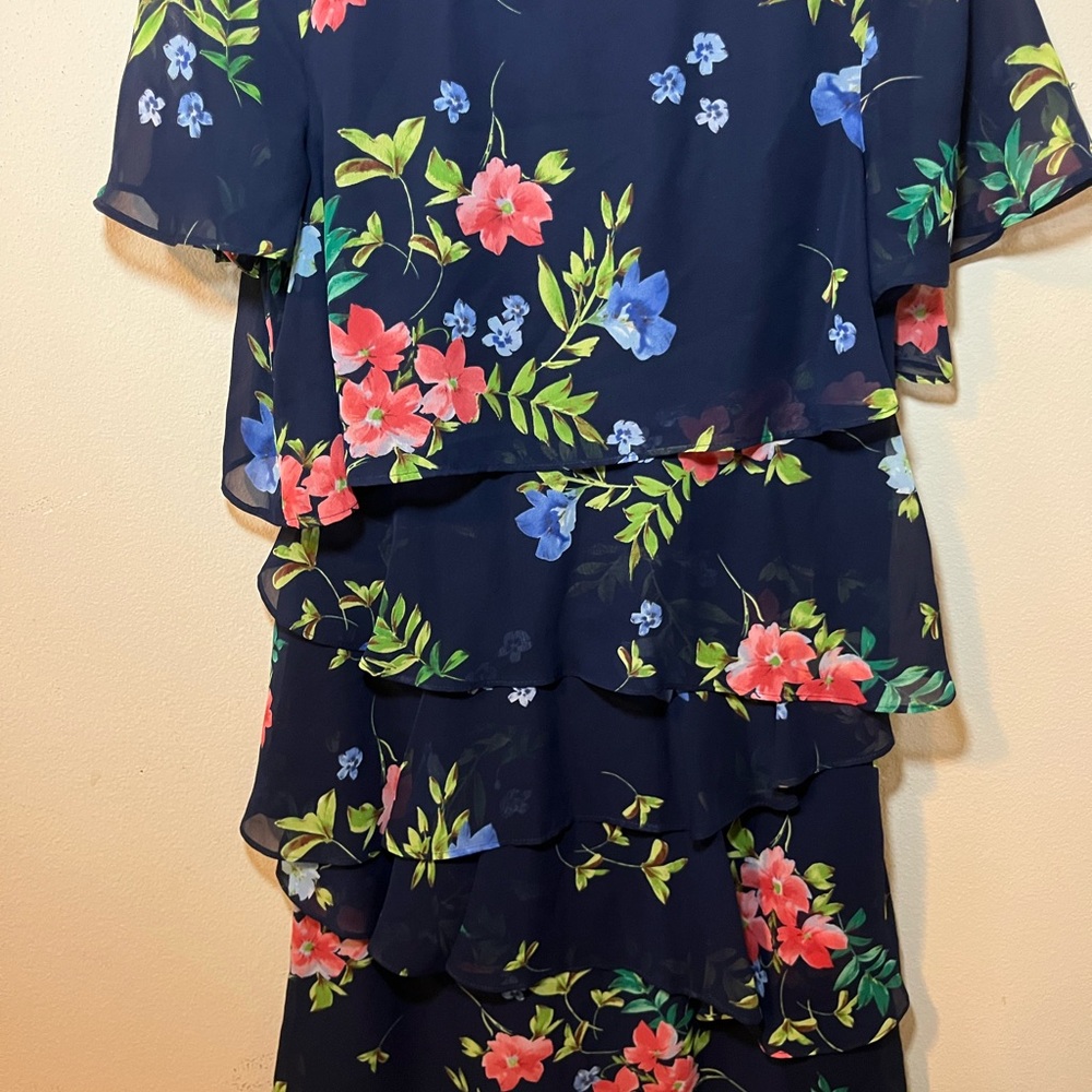 Jessica Howard Navy Dress with Floral Accents
